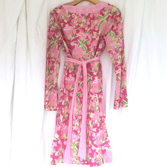Lilly Pulitzer Cotton Floral Dress in Pink SzS - Picture 3 of 8